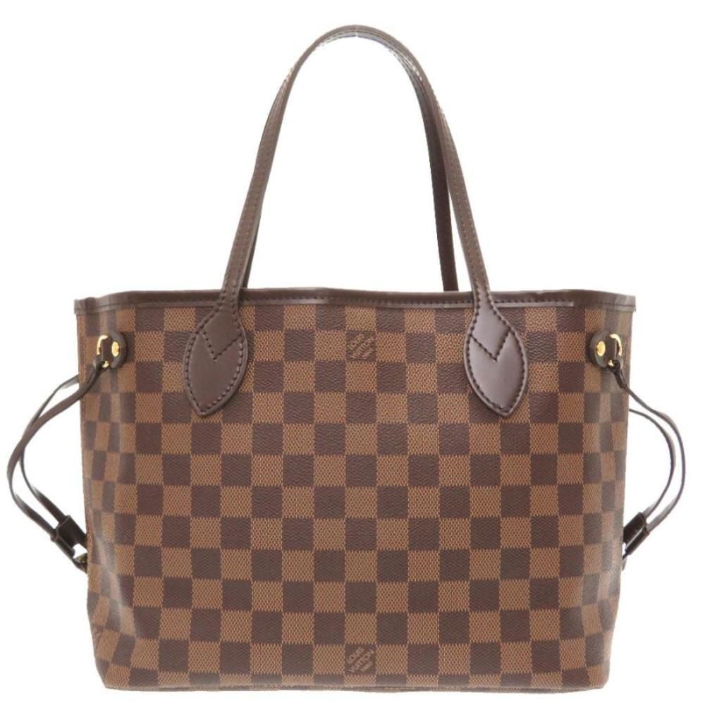 Louis Vuitton Neverfull PM Damier Tote Bag Brown Gold